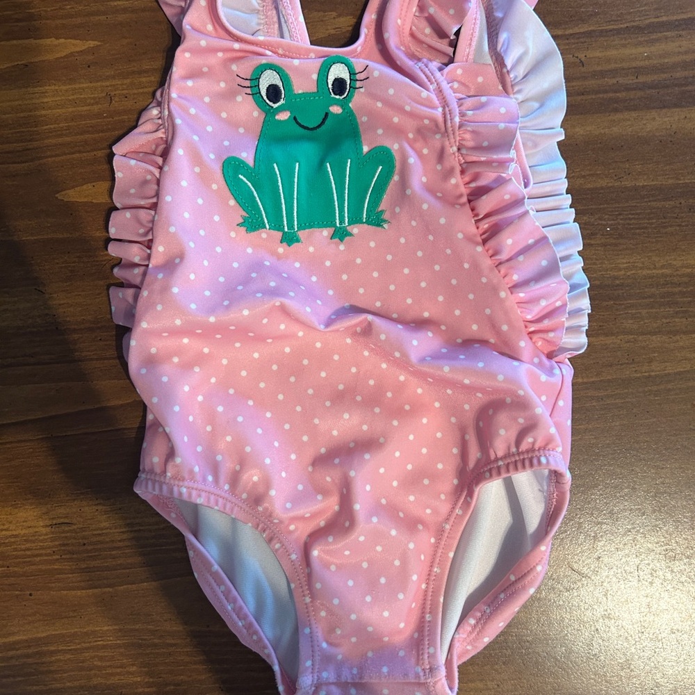 Gymboree Pink and White Polka Dot Swimsuit